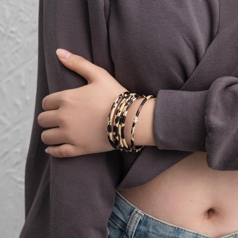 Rantanto Braid Leather Wrap Bracelet Trendy Stackable Crystal Cuff Boho Gold Heart Bracelet Jewelry Gift For Women - Image 4